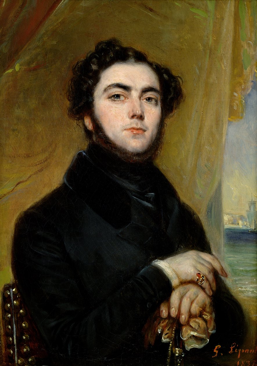Portræt af Eugene Sue (1804-57) 1837 af Francois Gabriel Guillaume Lepaulle