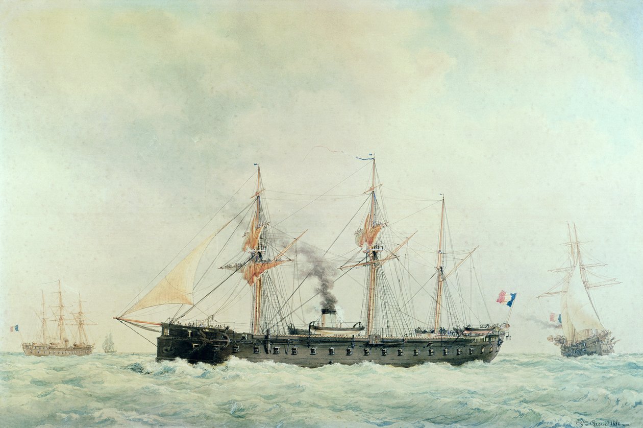 Det franske slagskib, La Gloire af Francois Geoffroy Roux