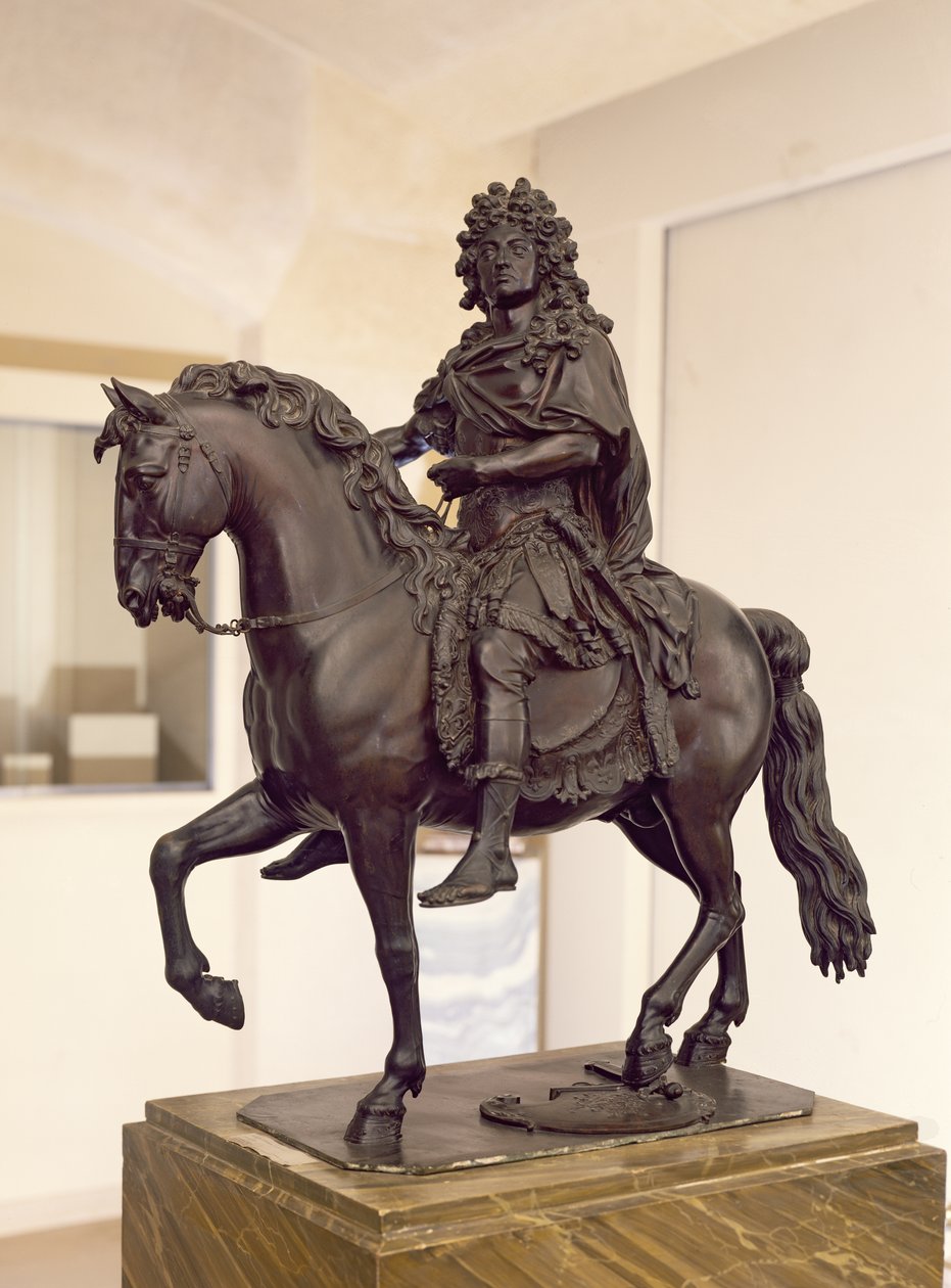 Rytterstatue af Ludvig XIV (1638-1715) i romersk dragt, 1699 (bronze) af Francois Girardon