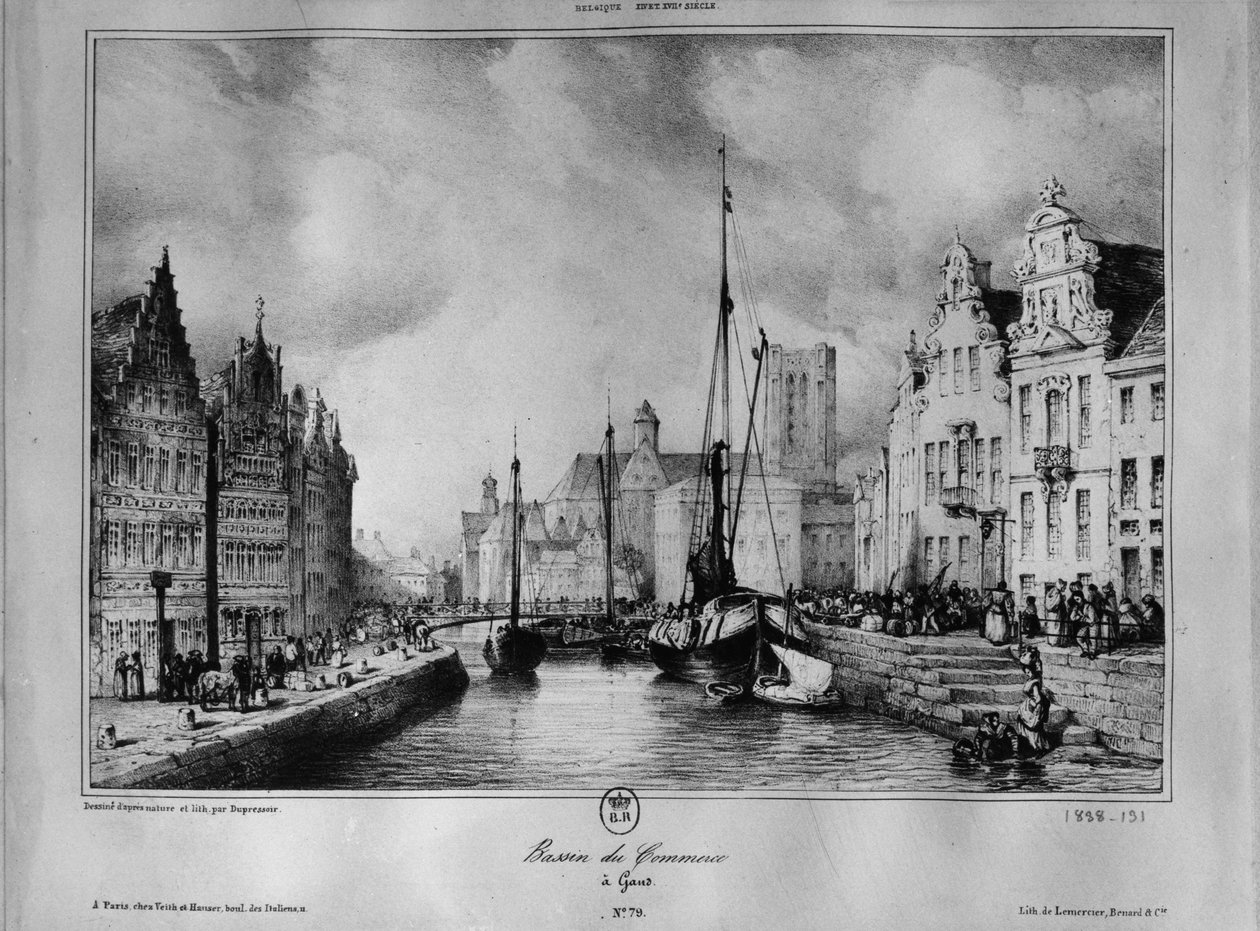 Udsigt over Gent af Francois Joseph Dupressoir