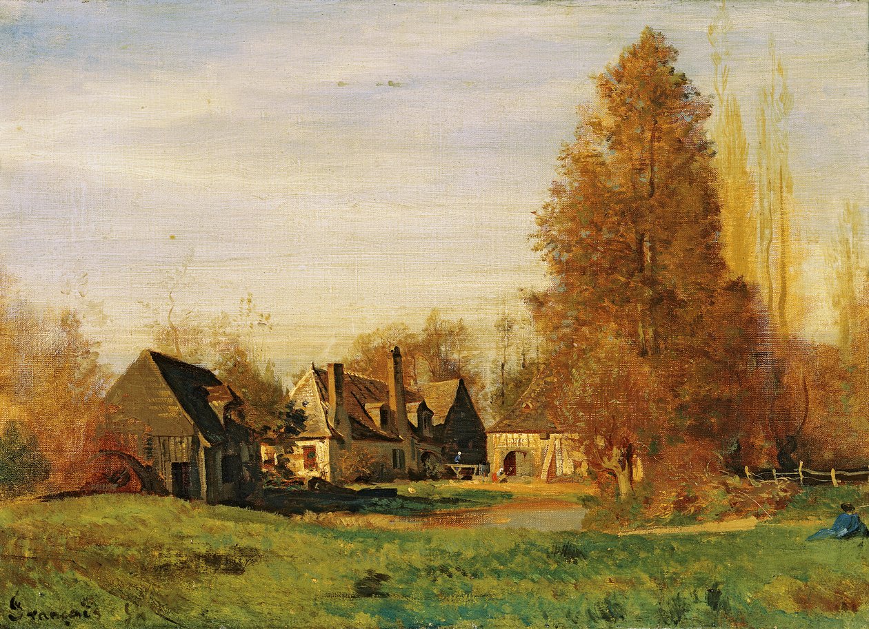 Gårdhave af Francois Louis Francais