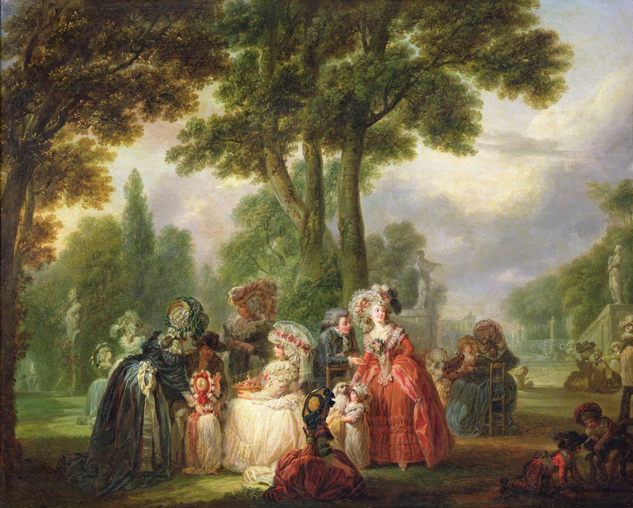 Et møde i parken af Francois Louis Joseph Watteau