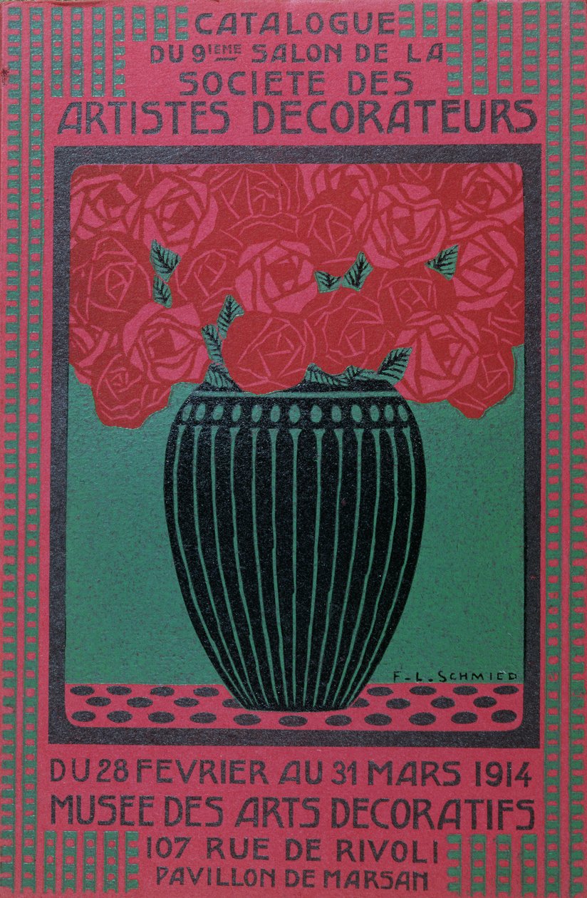 Forsiden af kataloget til "Societe des Artistes Decorateurs" 9. salon, 1914 af Francois Louis Schmied