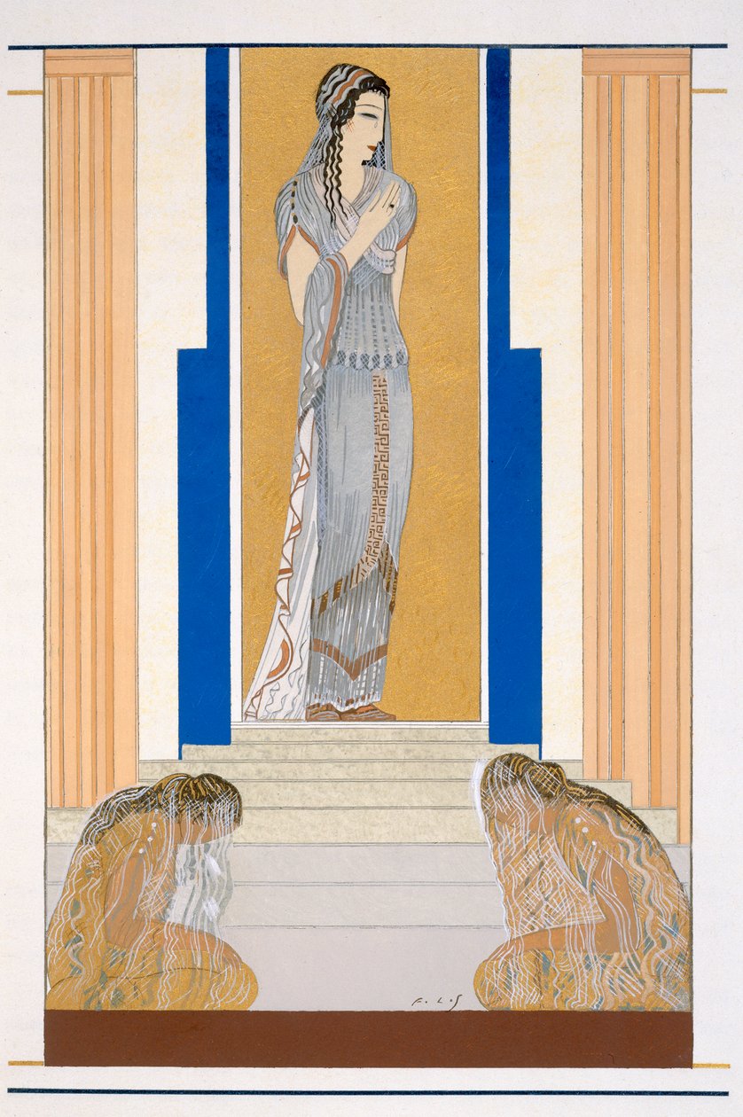 Grædende Penelope og hendes ledsagere, en illustration fra 