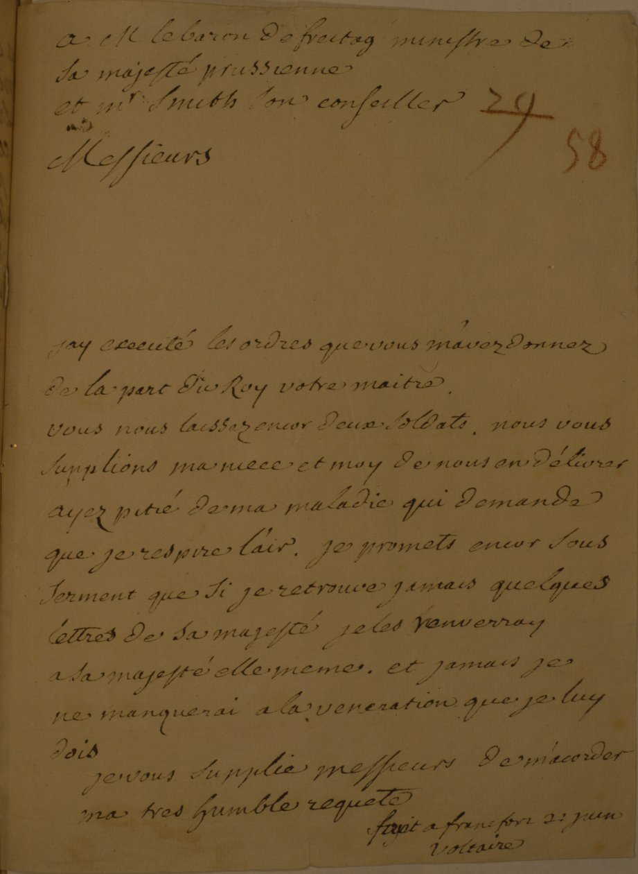 En begæring om at blive løsladt fra fængslet, 31. juni 1753 af Francois Marie Arouet Voltaire
