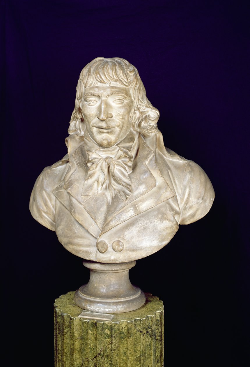 Portrætbuste af Camille Desmoulins (1760-94) (gips) af Francois Martin