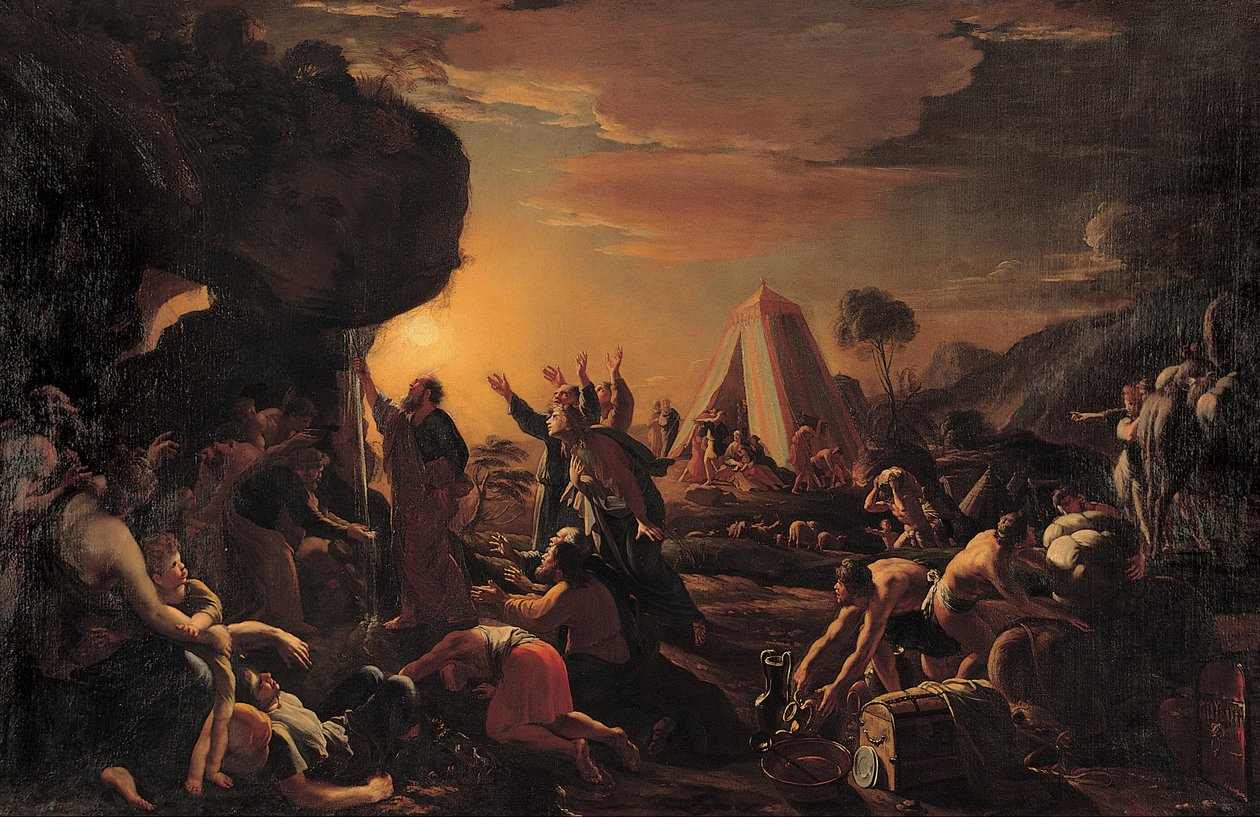 Moses henter vand fra klippen af Francois Perrier