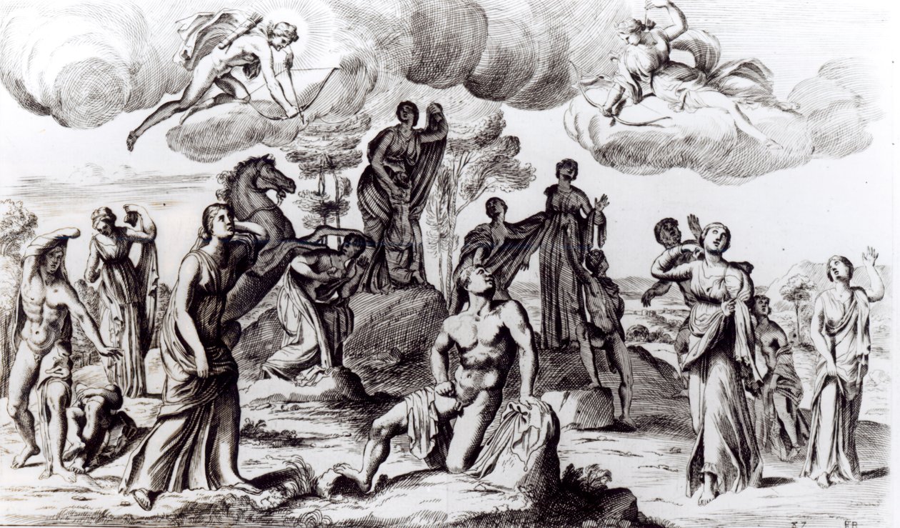 Niobe og hendes børn, c.1653 af Francois Perrier