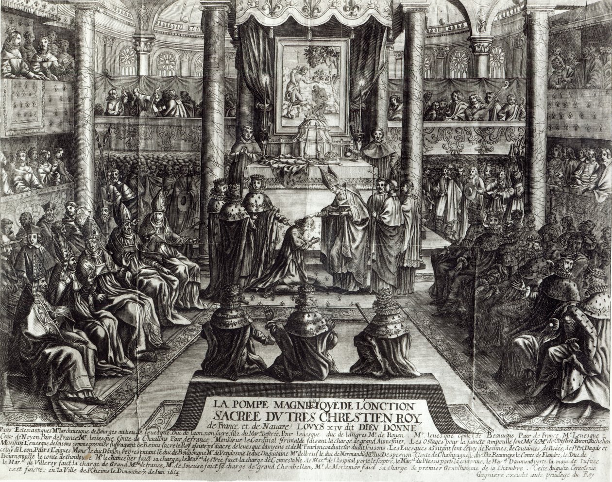 Salvelse af Ludvig XIV (1638-1715) i Reims den 7. juni 1654 af Francois Roger de Gaignieres