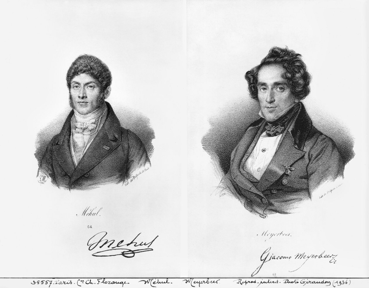 Etienne Mehul (1763-1817) og Giacomo Meyerbeer (1791-1864) af Francois Seraphin Delpech