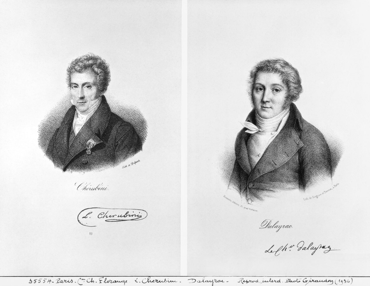 Luigi Cherubini (1760-1842) og Nicolas Marie Dalayrac (1753-1809) af Francois Seraphin Delpech