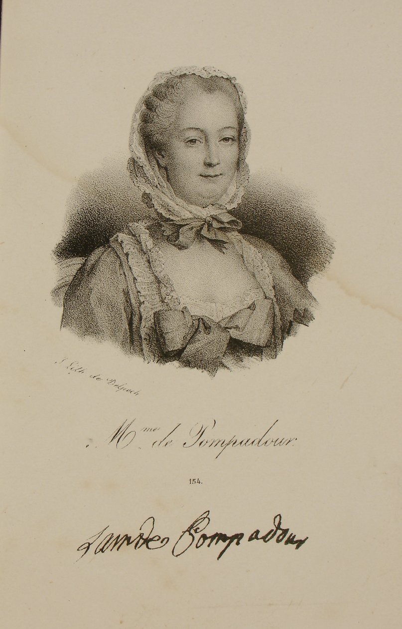 Portræt af Marquise de Pompadour (1721-64) af Francois Seraphin Delpech