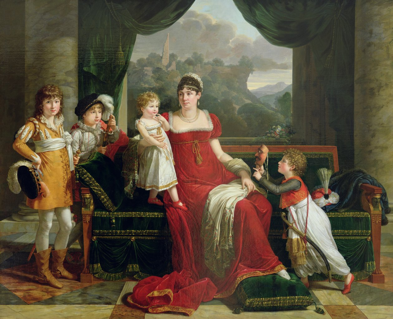 Hertuginden af Feltre og hendes børn, 1810 af Francois Xavier Fabre