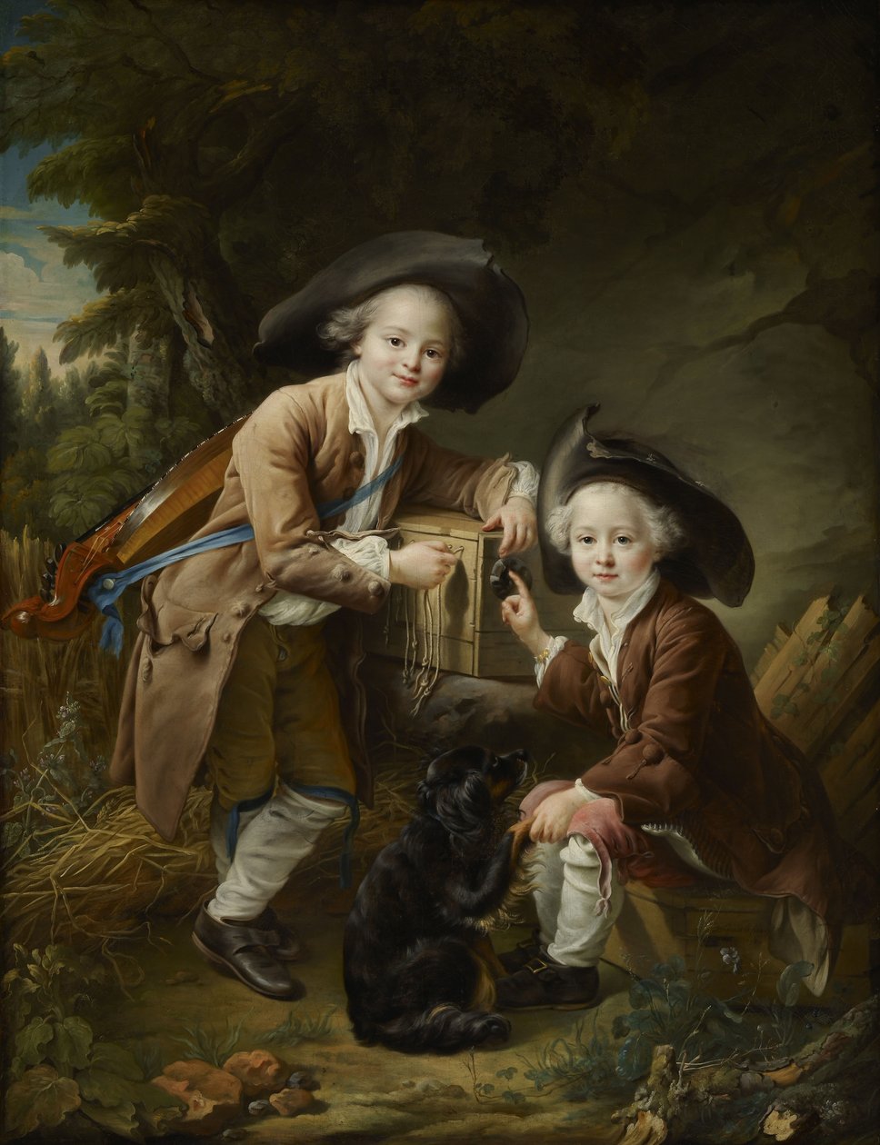 Comte og Chevalier de Choiseul som Savoyards af Francois Hubert Drouais