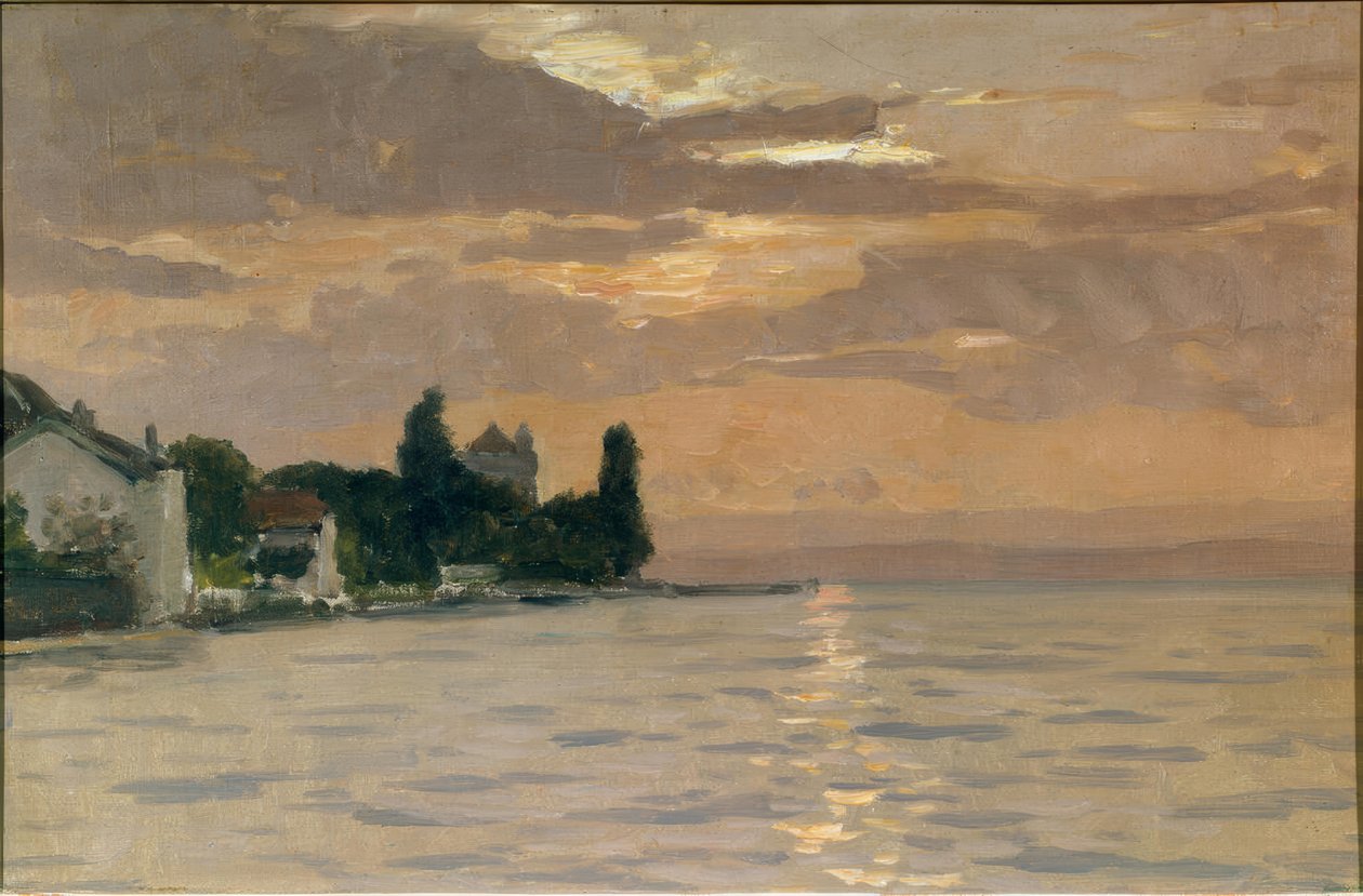 Søen og Jura fra Savoyens bred af Francois-Louis-David Bocion