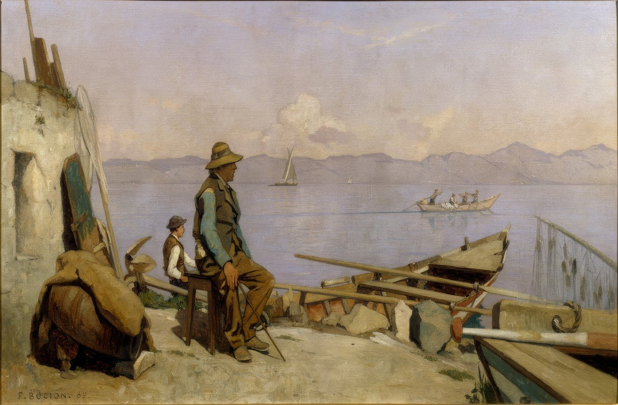 Fiskerens tilbagevenden af Francois-Louis-David Bocion