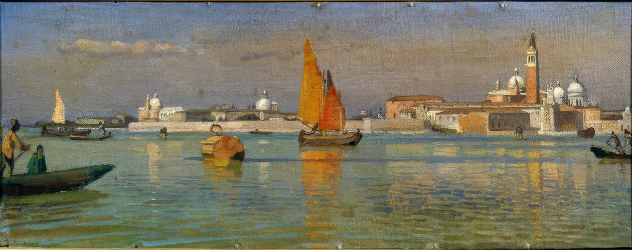Udsigt over Venedig: San Giorgio Maggiore af Francois-Louis-David Bocion