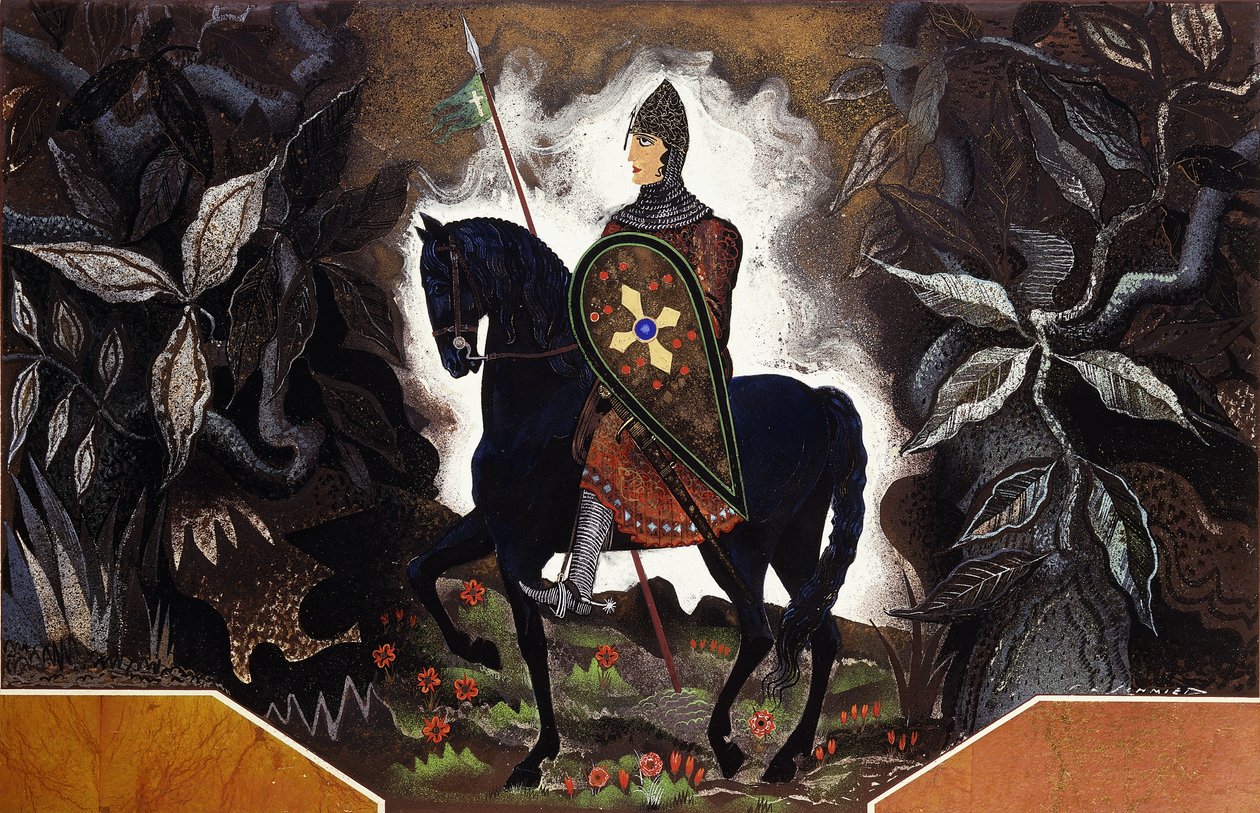 The Norman Knight, ca. 1932 (gouache ombord) af Francois Louis Schmied
