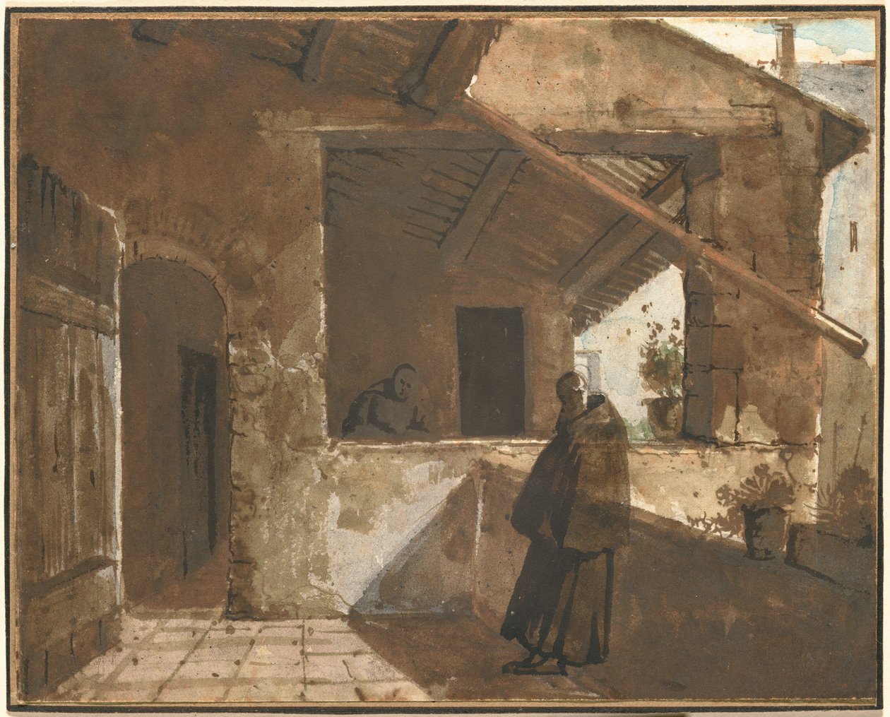 En romersk klostergård af Francois-Marius Granet