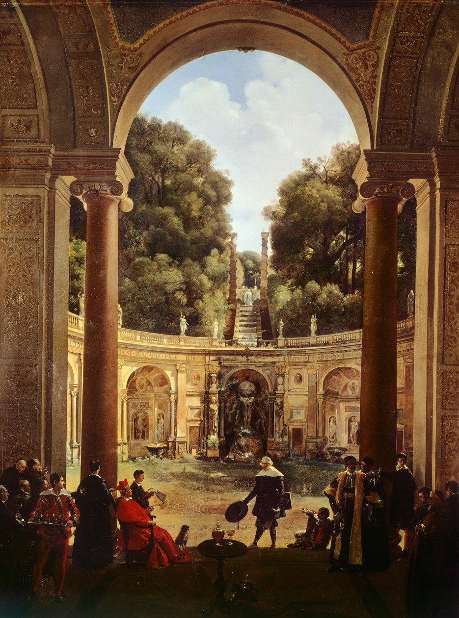 Kardinal Pietro Aldobrandini modtager Domenichino af Francois Marius Granet