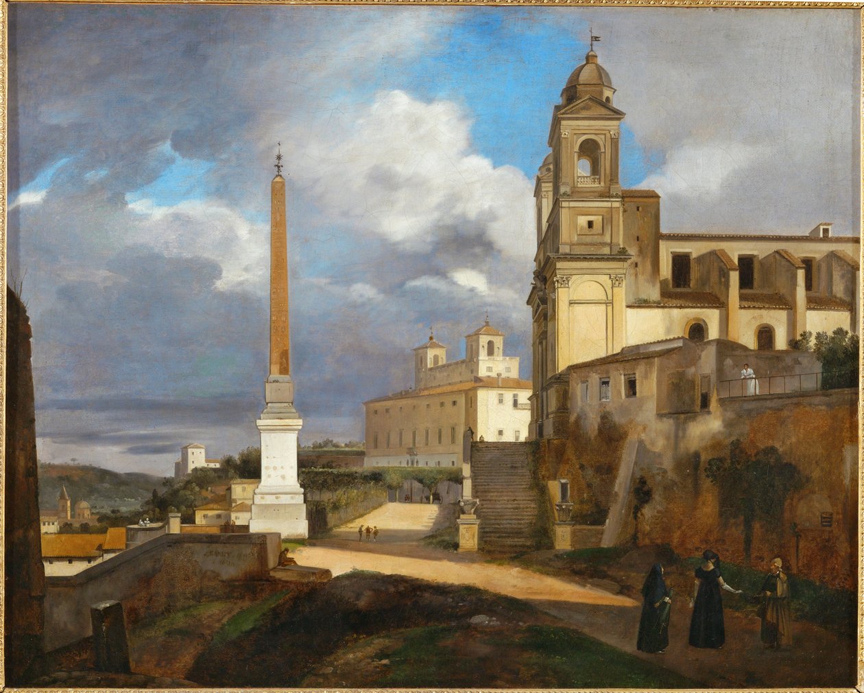 La Trinite des Monts og Villa Medici i Rom ... af Francois-Marius Granet
