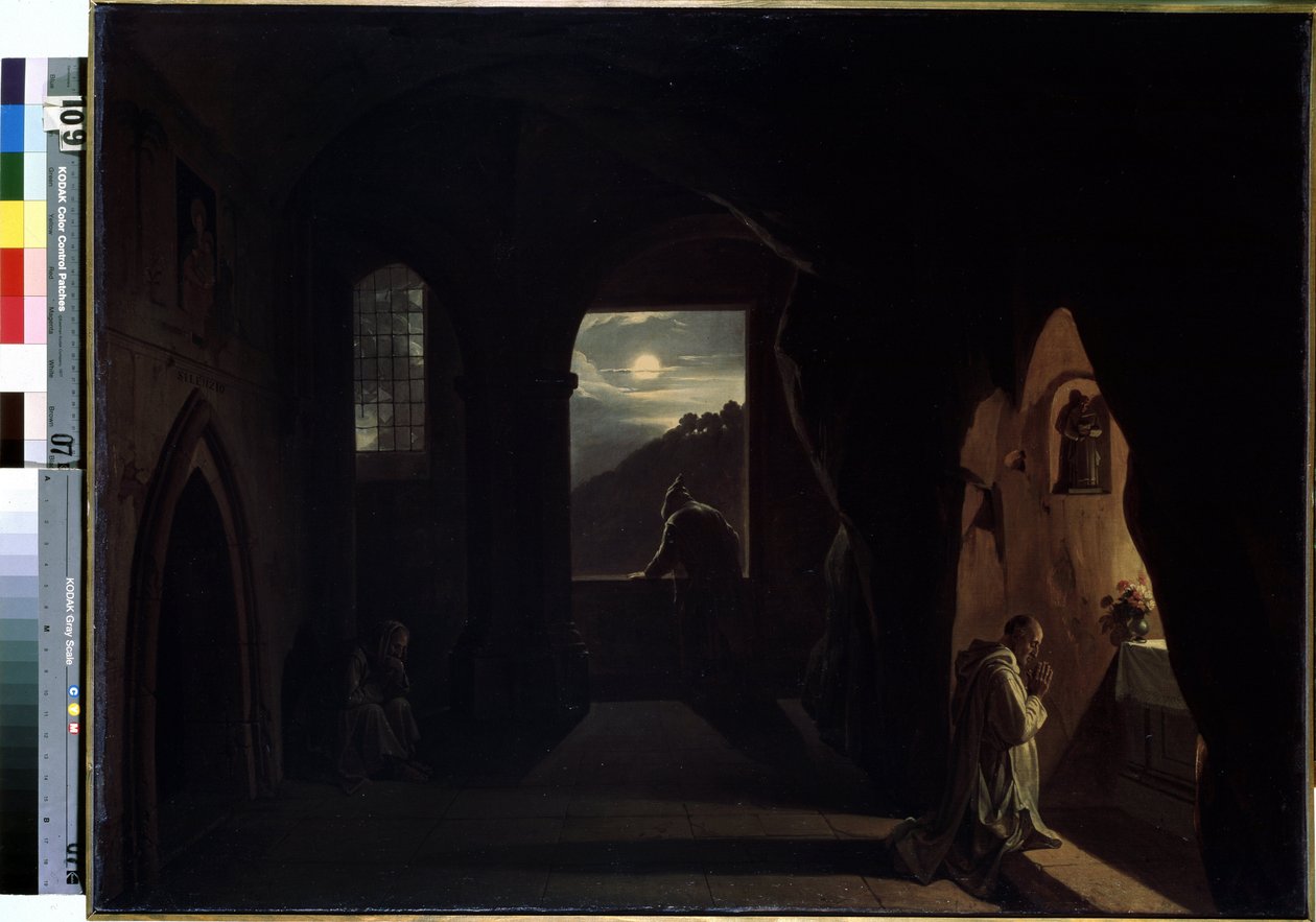 "Monks in a Cave" (Monks in a Cave) Maleri af Francois Marius Granet (1775-1849) Begyndelsen af ​​det 19. århundrede Dim. 74,5x100 cm Eremitagemuseet, Sankt Petersborg af Francois Marius Granet