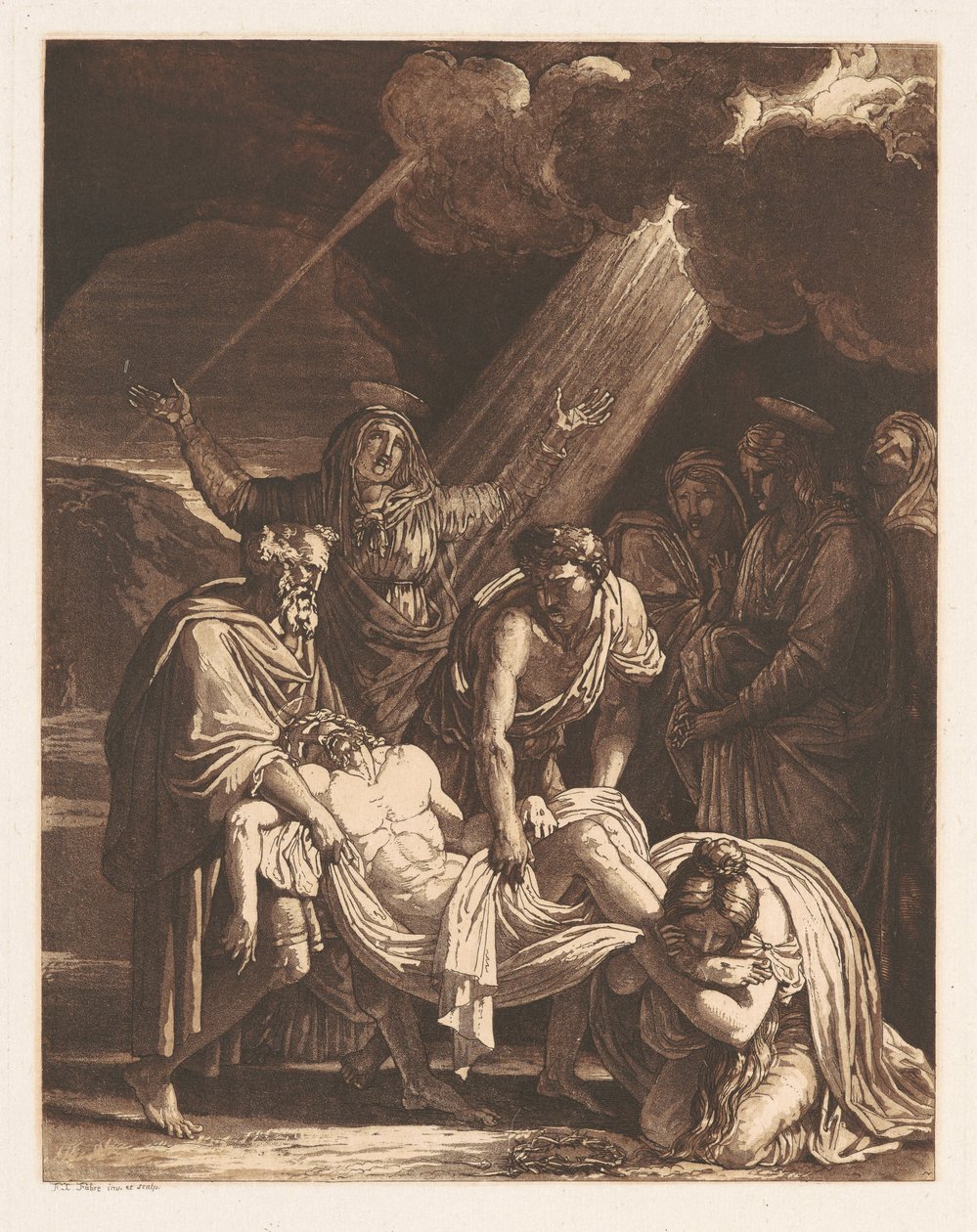 Kristus båret til graven af Francois-Xavier Fabre