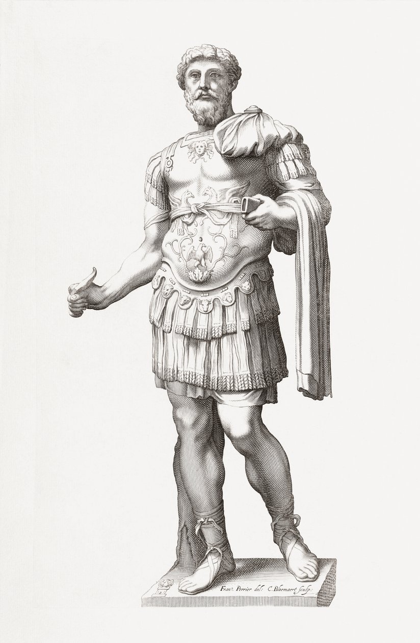 Romerske kejser Marcus Aurelius. Portræt. af Francois Perrier