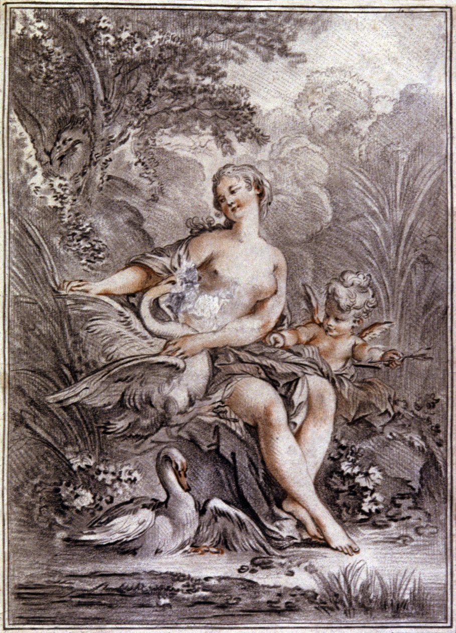 Leda og Svanen af Francois (after) Boucher