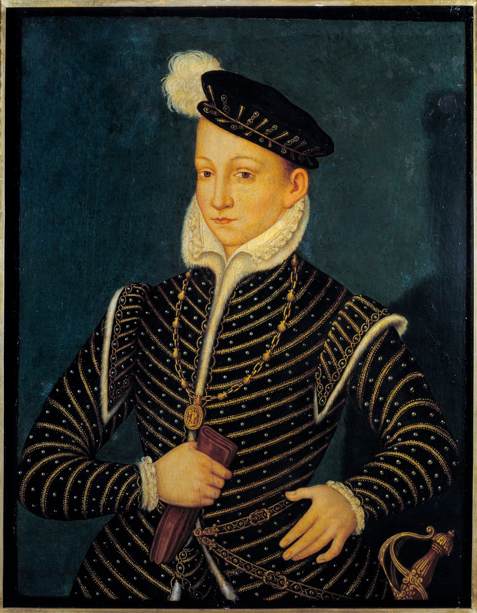 Portræt af Charles IX (1550 - 1574) konge af Frankrig. Maleri tilskrevet Francois Clouet (1515-1572) af Francois (attr. to) Clouet