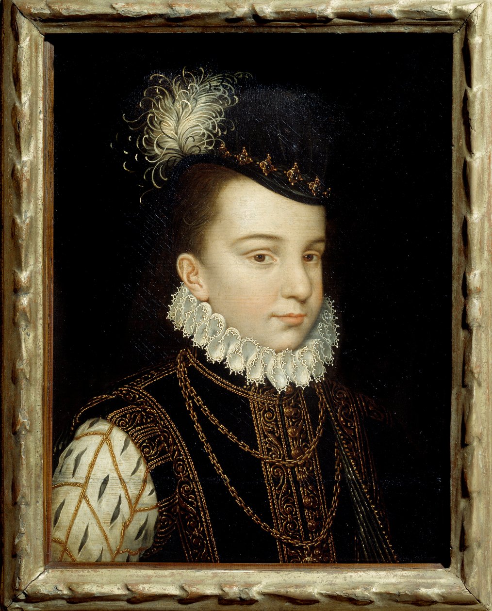 Portræt af Francois Hercules af Frankrig, hertug af Alencon (1554-1584). Maleri af Francois Clouets værksted (1515-1572) af Francois (workshop of) Clouet
