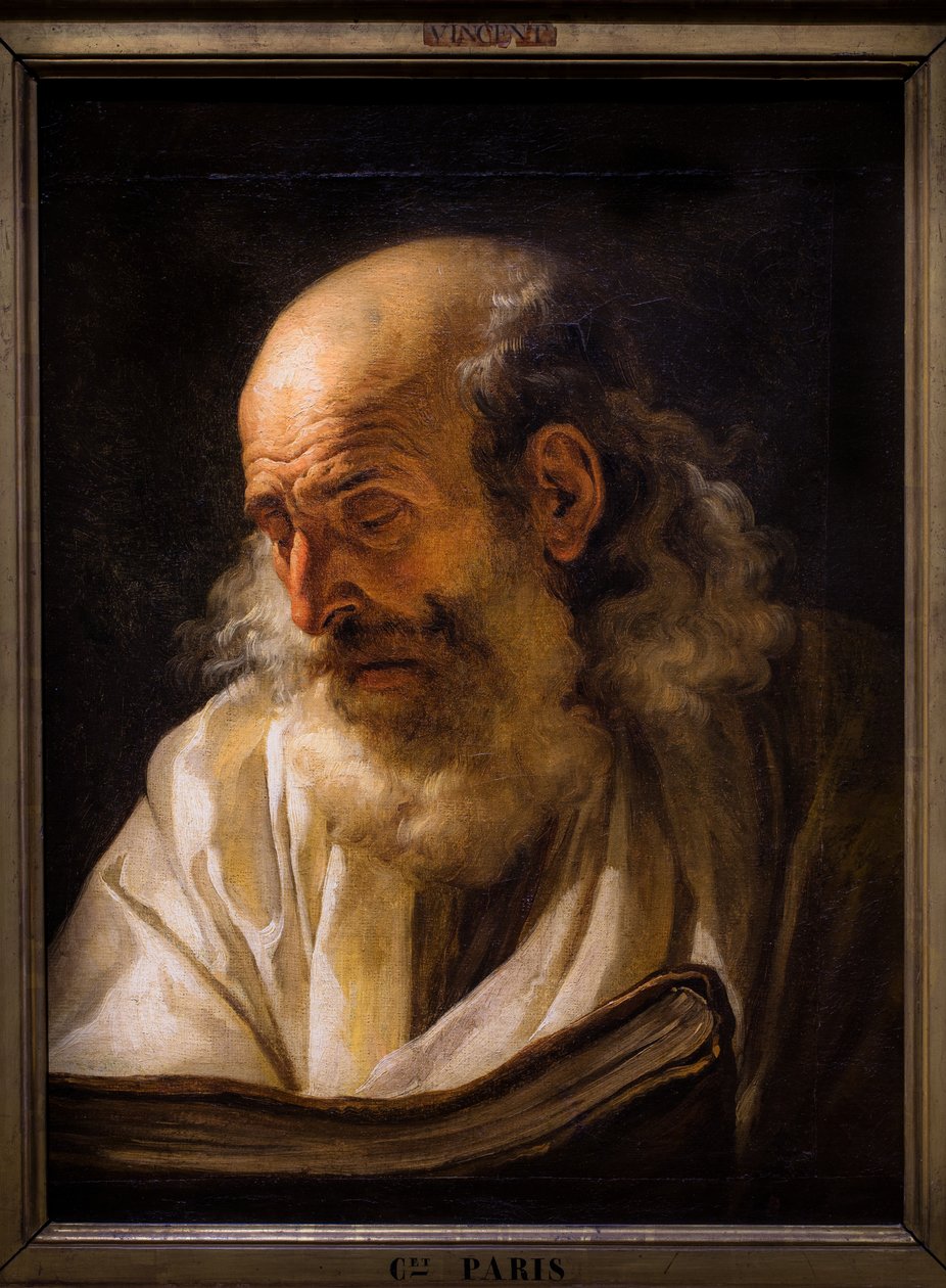 Old Man Reading, ca. 1772-1773 (Olie på lærred) af François André Vincent