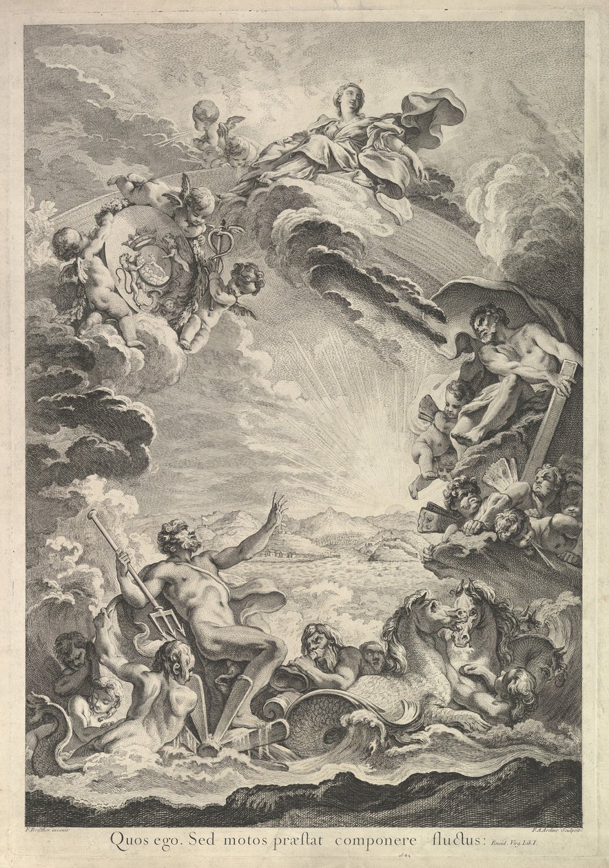 Neptun Calming the Storm Neptun Calming the Storm, 1700-tallet. af Francois Antoine Aveline