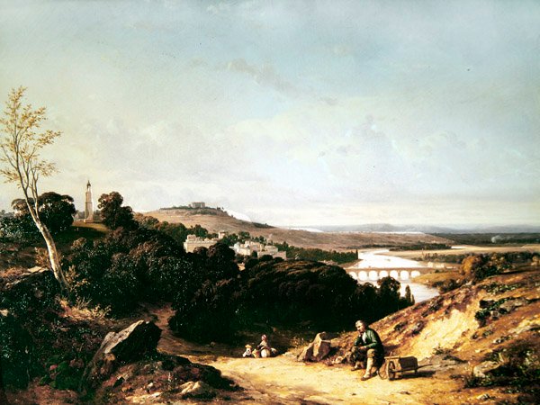 Saint-Cloud og Demosthene-lanternen, 1837 af Francois Antoine Leon Fleury