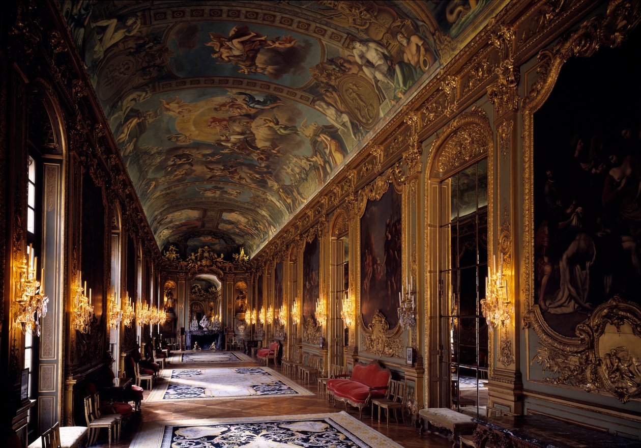 Golden Gallery på Hotel de Toulouse. Arkitektur af Francois-Antoine Vasse (1681-1736) af Francois Antoine Vasse