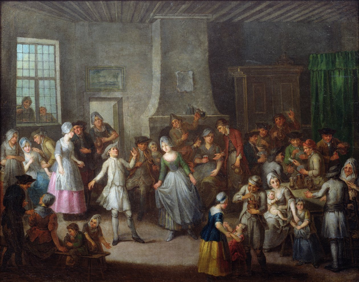 Interiør af et værtshus af Francois Aubert