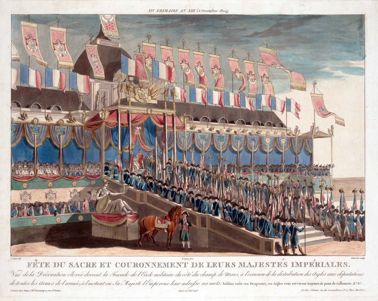 Festligheder ved Napoleons kroning - Aubertin, Francois (1783-1821) - 1806 - Akvatinte - 56,5x72,5 - Privat samling af Francois Aubertin