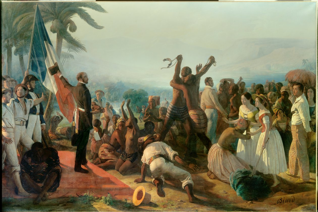 Proklamation om afskaffelse af slaveriet i de franske kolonier den 23. april af François Auguste Biard
