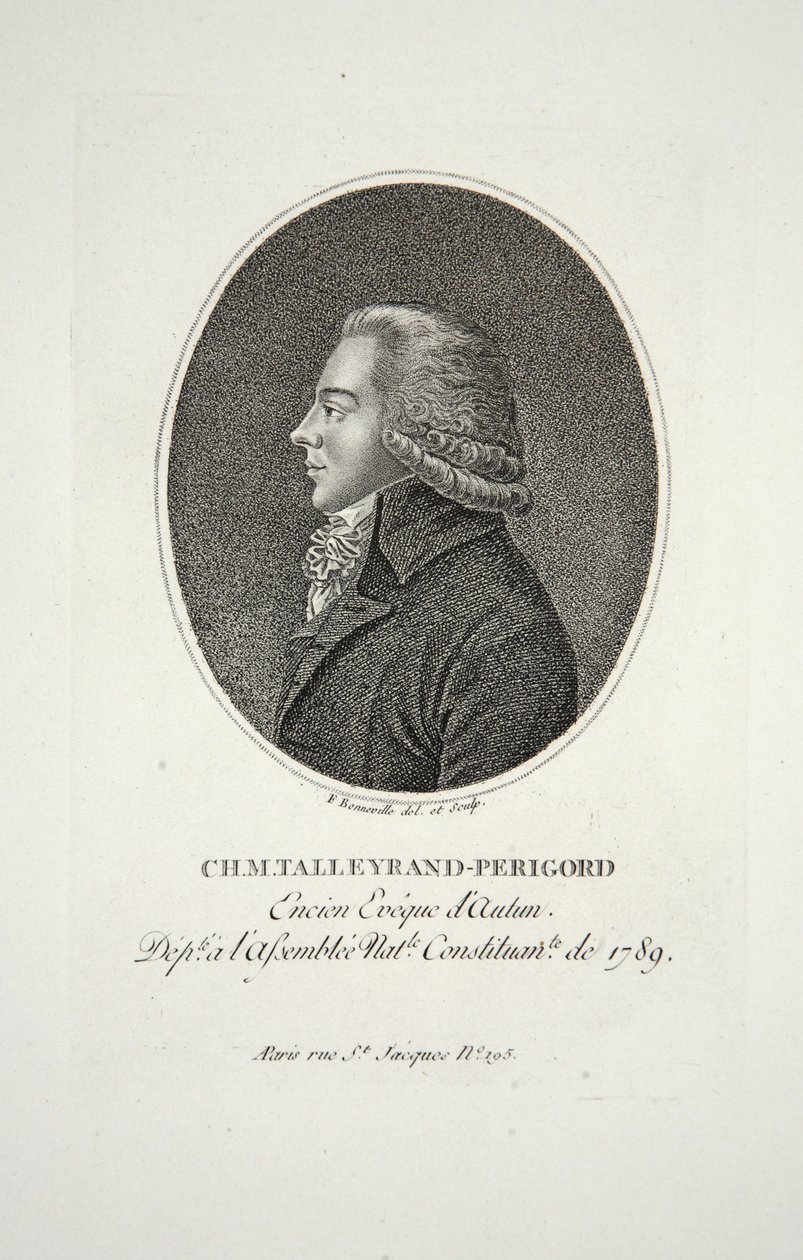 Mr Talleyrand-Perigord, Encien Eveque dAutun, pub. 1791 af Francois Bonneville