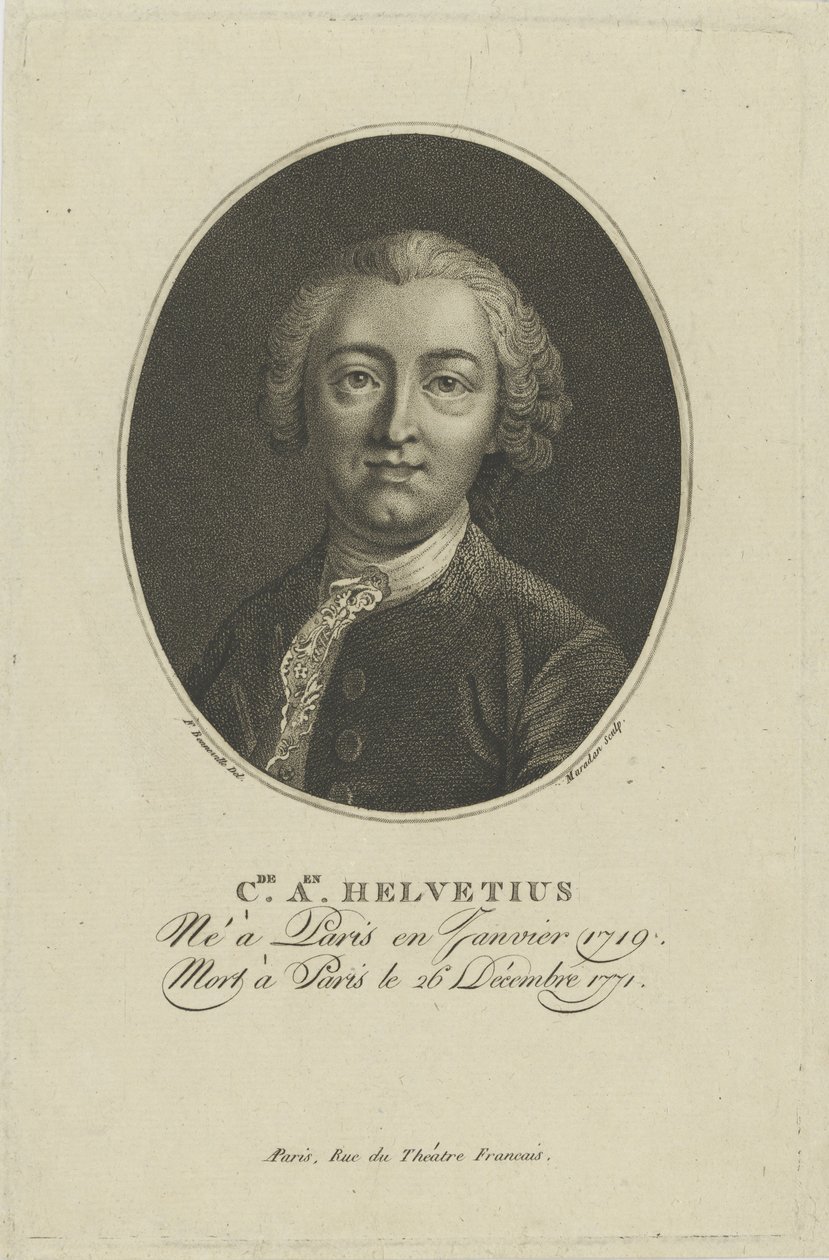 Portræt af Claude Adrien Helvetius 1715-1771, ca. 1800. af Francois Bonneville