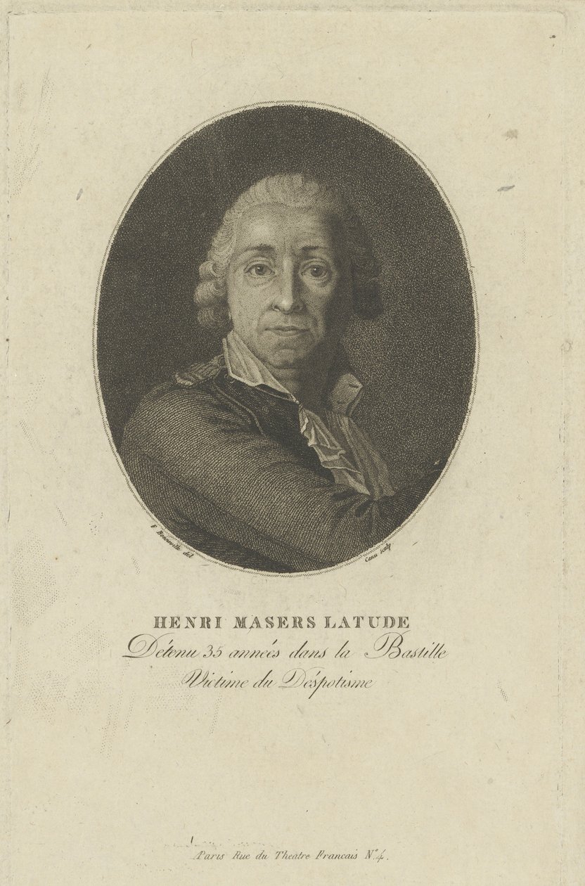 Portræt af Henri Masers de Latude 1725-1805, ca. 1793. af Francois Bonneville