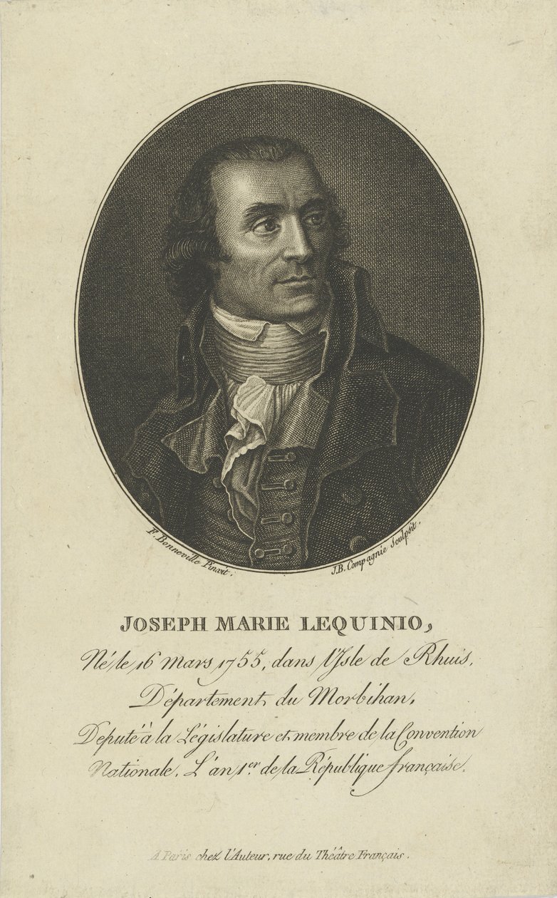 Portræt af Marie Joseph Lequinio 1755-1814, 1795-1799. af Francois Bonneville