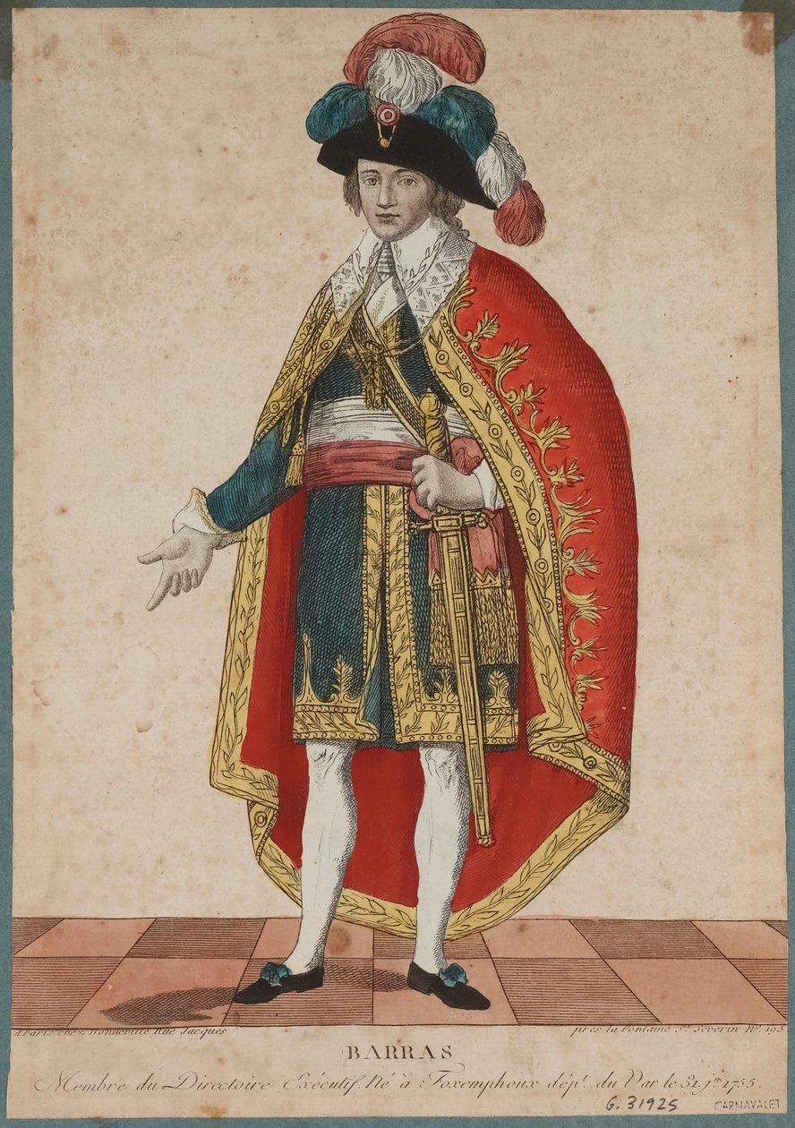 Portræt af Paul de Barras 1755-1829, ca. 1795. af Francois Bonneville