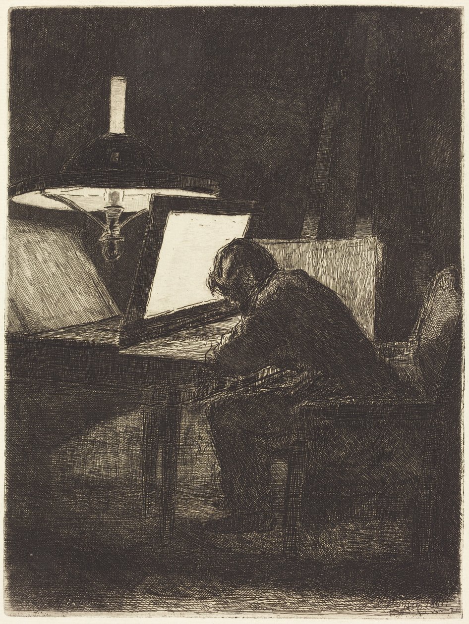 Gravøren (Le Graveur) af François Bonvin