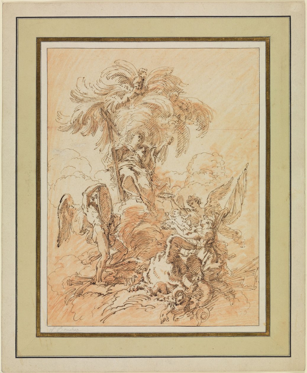 Allegori over en fransk prins’ fødsel af François Boucher