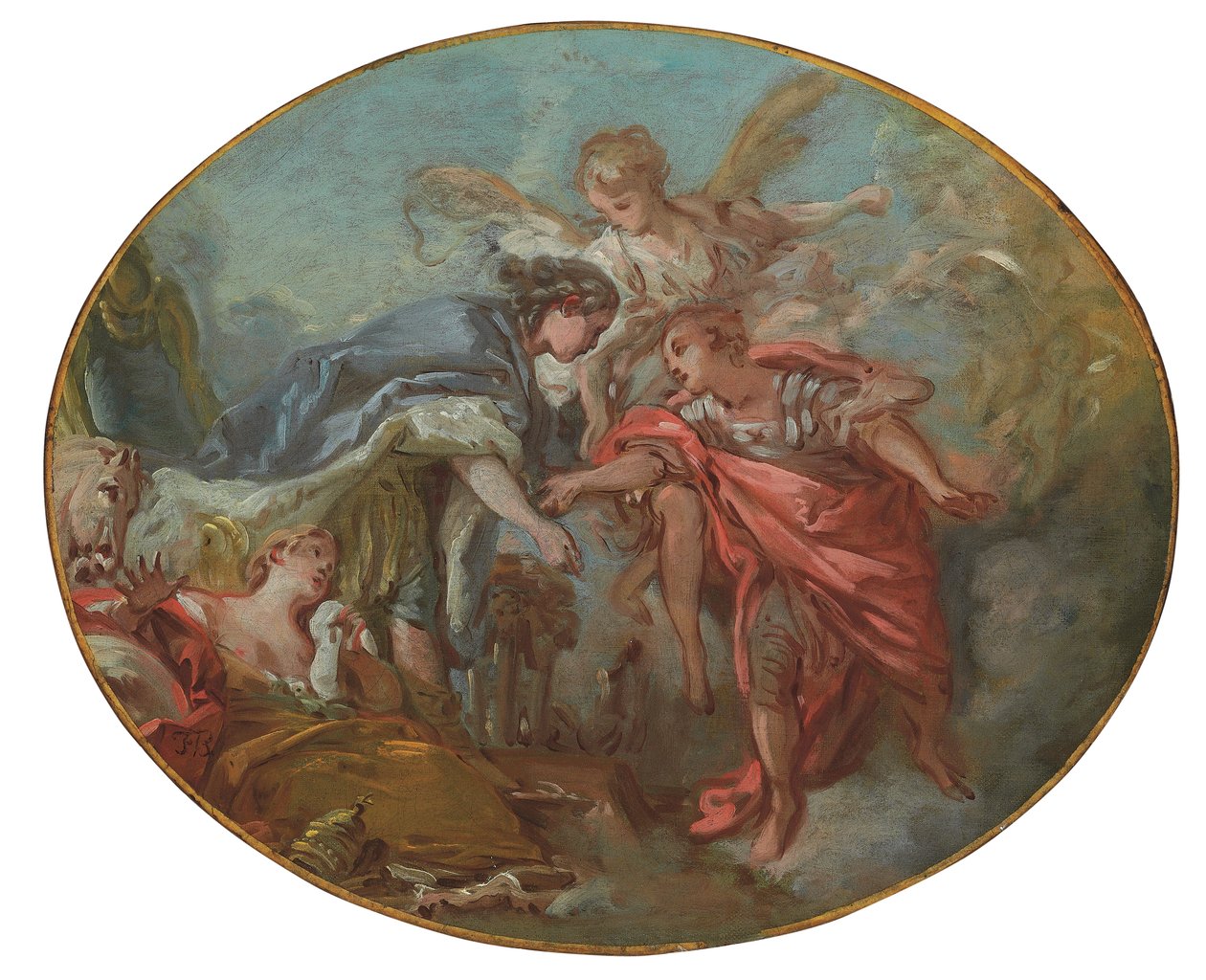 En allegori (olie på lærred) af François Boucher