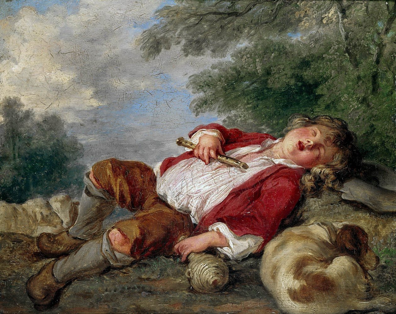 Berger endormi (Den sovende hyrde), ca. 1750 af François Boucher
