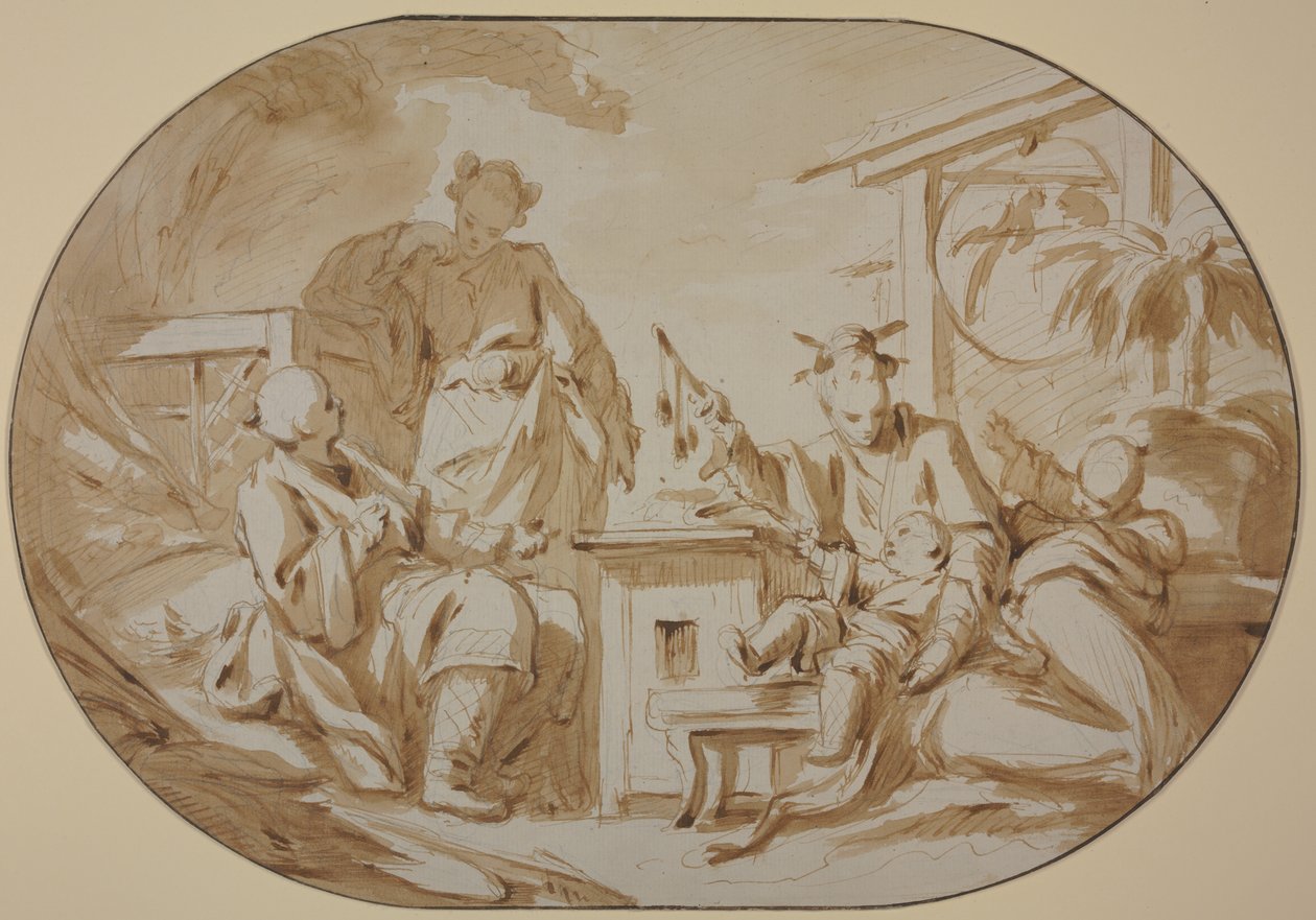 Kinesisk familiescene af François Boucher