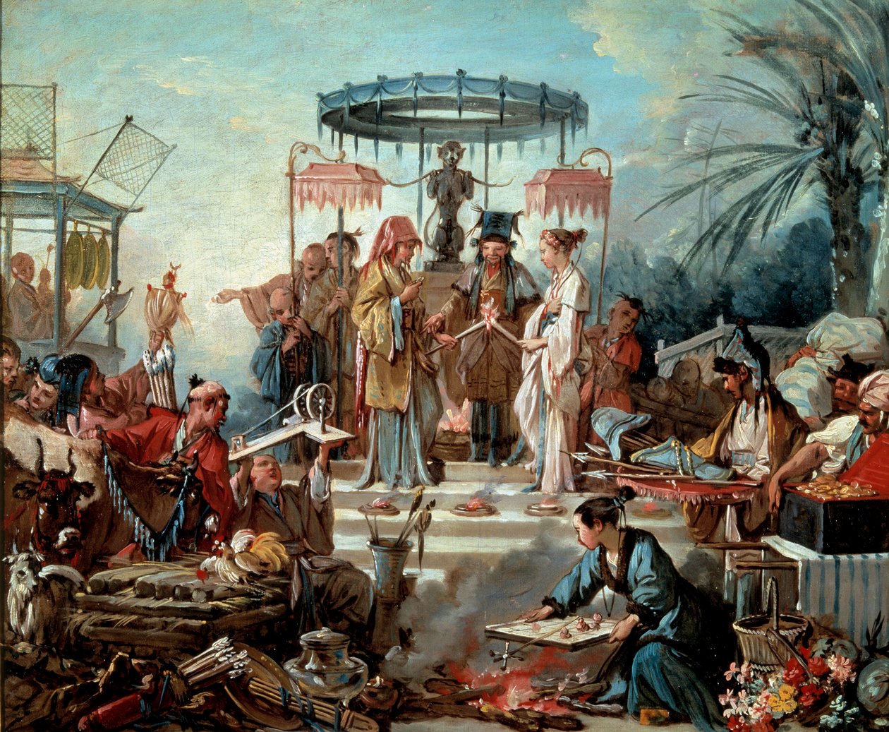 Kinesisk bryllup scene bryllup ved hof af kejseren af Kina. Maleri af Francois Boucher (1703-1770) 1740 Besancon, Musee des Beaux Arts af François Boucher