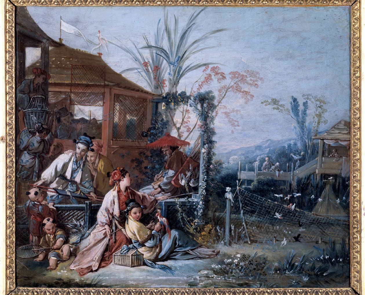 Chinoiserie: "" Jagten"" Maleri af Francois Boucher (1703-1770). Besancon Museum of Fine Arts af François Boucher